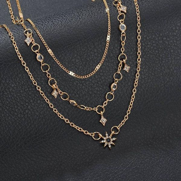 

pentagagram star crystal presentsnecklace для женщин многословные слоистые ожерелья обращение обращение ювелирные изделия ожерелье se200032, Silver