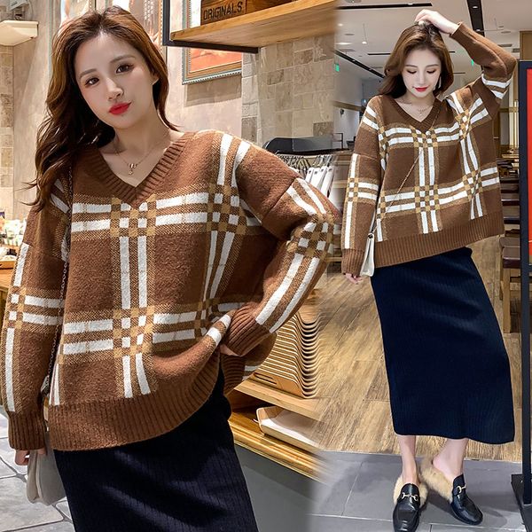 

autumn and pregnant women's suit fashion knitted sweater + half skirt winter dress foreign style net red tide mom two piece, White