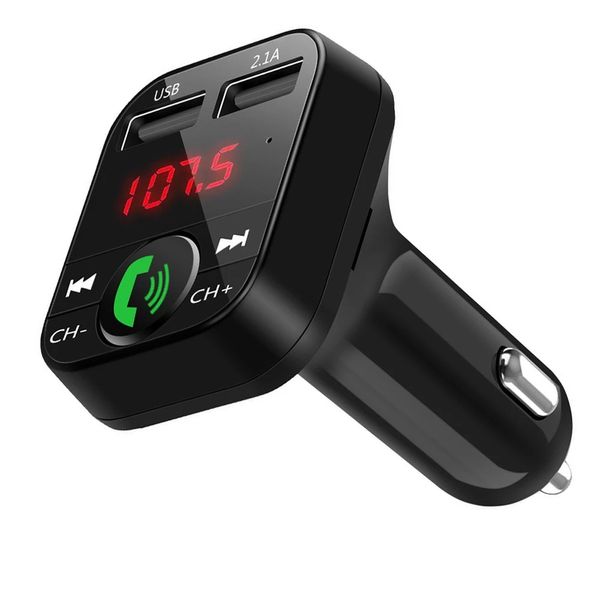 Otomatik FM Verici Aux Modülatör Araba Şarj Cihazları Kablosuz Araç Kiti Bluetooth Handfree Araç Ses Alıcı MP3 çalar 2.1a Çift USB Fast Charger