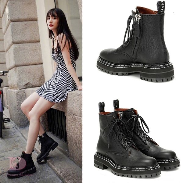 

doratasia 2020 big size 43 fashion motorcycles brand design ankle woman shoelace cool shoes women boots female, Black