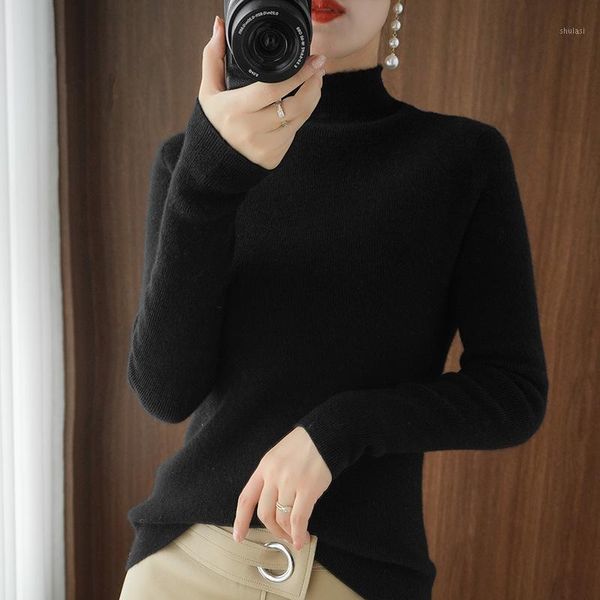 

fashion turtleneck sweater women twisted thickening slim pullover sweater white1, White;black