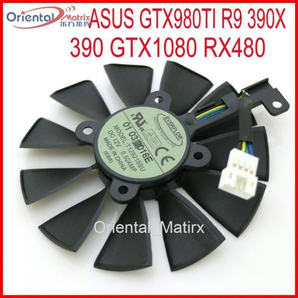 

t129215su 12v 0.5a 87mm for asus strix gtx980ti r9 390x 390 gtx1080 graphics card cooler cooling fan1