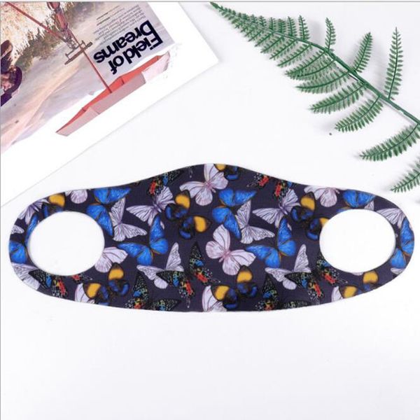 

mask 15styles halloween face printed reusable fashion butterfly ice silk sunscreen dustproof breathable masks yya467 500pcs