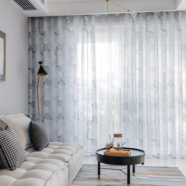 

yaapeet 1pc modern sheer curtains pastoral leaves tull curtain for bedroom pretty plant window drapes brief polyester home decor