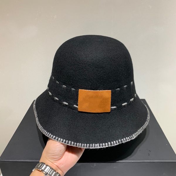 

2020 autumn and winter new wool hat 100% wool% fabric high-end custom black head circumference 57cm delivery, Blue;gray