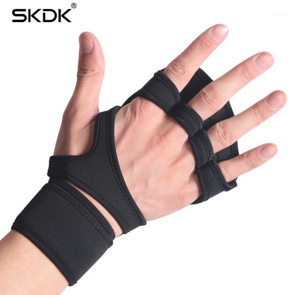 

1pair weight lifting fitness gloves with wrist wrap silicone gel full palm protection gym workout gloves power lifting equipment1, Black;red