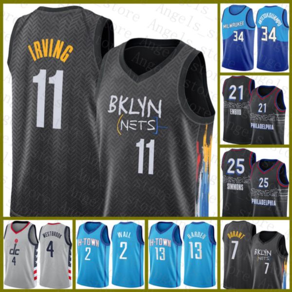 

2020 2021 new basketball jersey net kyrie brooklyn net irving james wiseman donovan mitchell dwayne dwyane wade jimmy butler, Black;red