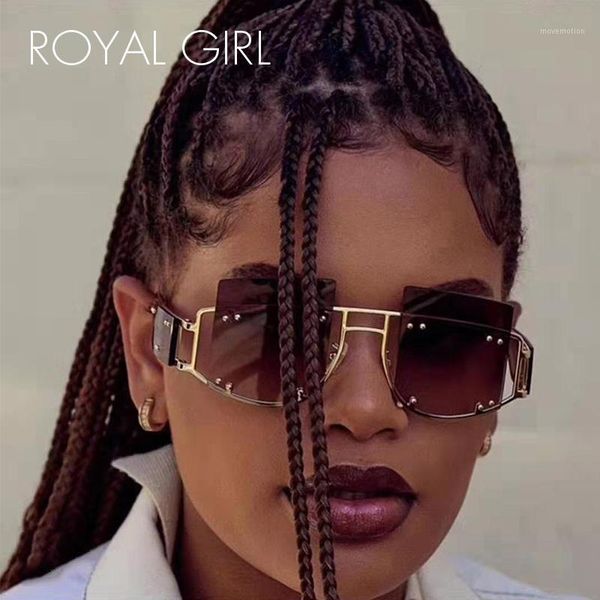 

royal girl new square big box ladies sunglasses 2020 fashion sunglasses personality men's ss4151, White;black