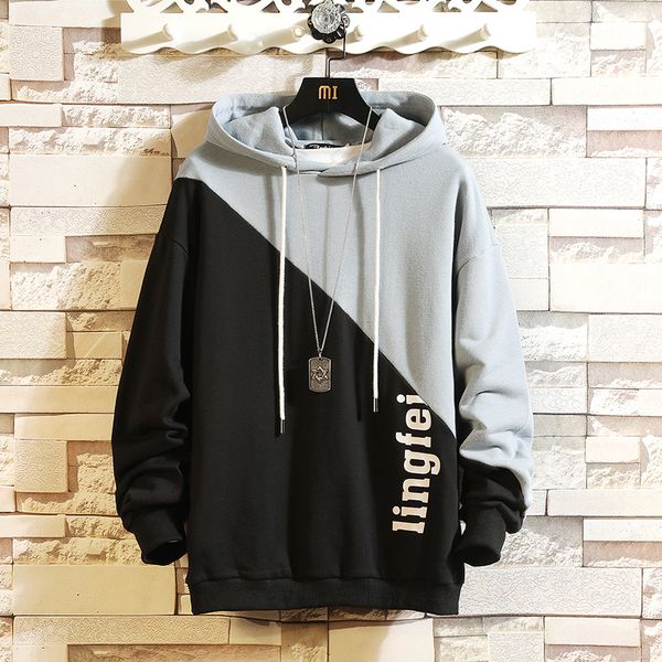 

new japan style casual o-neck 2021 spring autumn hoodie sweatshirt men's thick fleece hip hop skateboard streetwear clothes 1a8b, Black