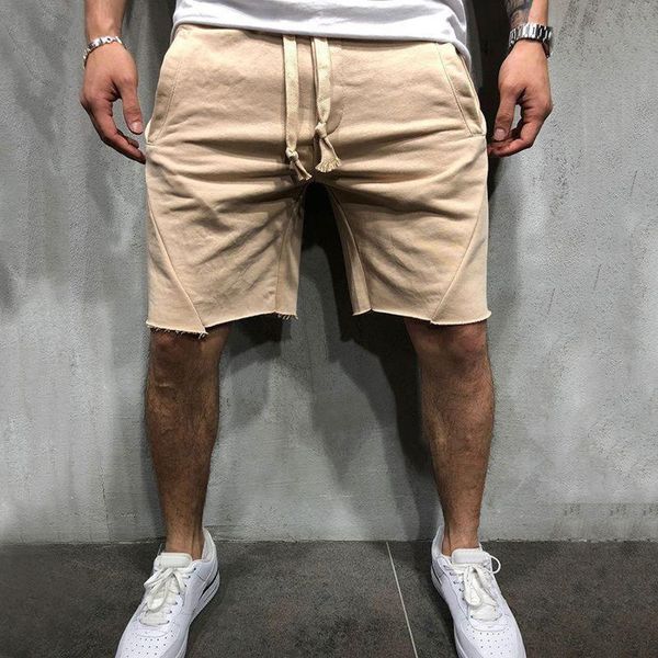 

esxercise short gym men's workout pants pocket drawstring shorts jogging fitness shor running trousers jogger sports, Black