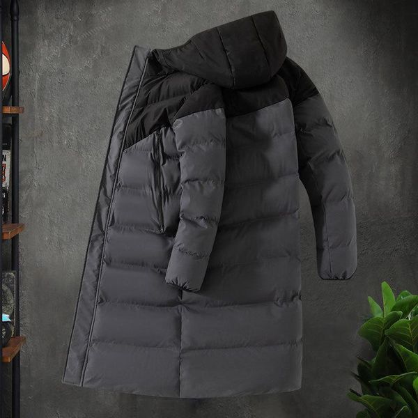 

men's down & parkas cotton-padded winter style long hooded insulation warm loose large sports casual outerwear men and women, Black