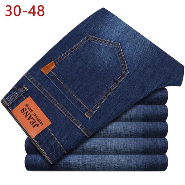 

30-48 designer male zipper jeans casual mens jeans spring autumn regular fit slim fit stretch high waist hlx07, Blue