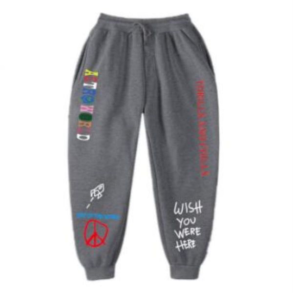

autumn winter fleece men and women brand sports pants trouser astroworld casual pants couple joggers sweatpants, Black