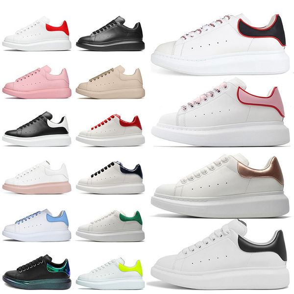 

[with logo] aaa quality womens platform shoes mens oversized extra wide designer shoes leather ivory white triple black suede grey metallic, White;red