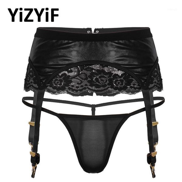 

women shiny metallic lace garter belt suspenders g-string thongs underwear lingerie panties erotic costume clubwear1, Black;pink