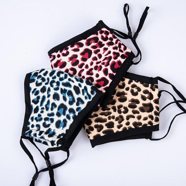 

designer fashion women leopard us face breathable stock, mask earloop outdoor masks anti dust cotton cloth mouth cover f