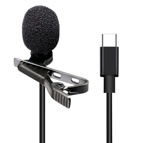 

3.5mm type c for computer wired portable clip on omnidirectional lapel lavalier microphone audio lapsmartphone interviews