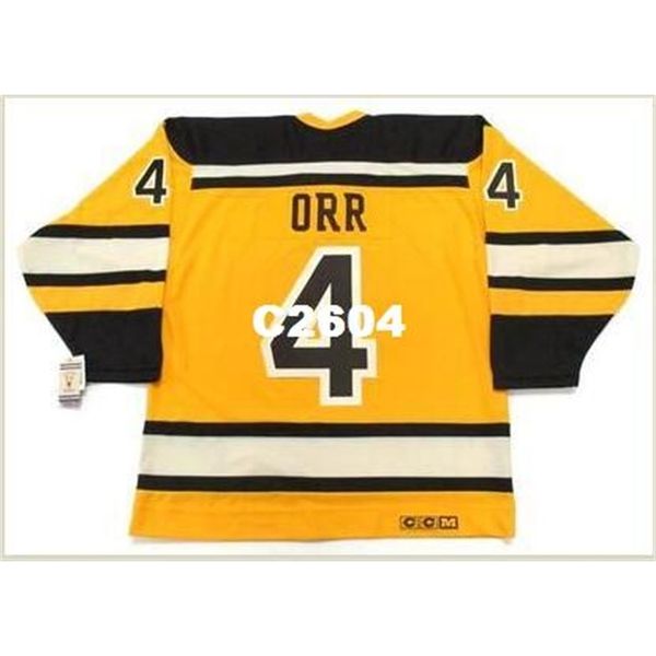 

mens #4 bobby orr boston bruins 2010 ccm vintage "winter classic" hockey jersey or custom any name or number retro jersey, Black