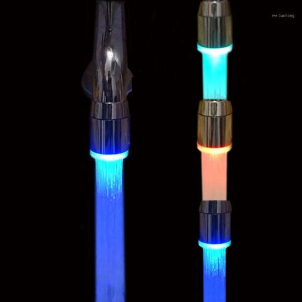 

kitchen faucets faucet spouts temperature sensor led intelligent water nozzle red green blue light tap1