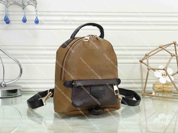 

palm springs mini backpack luxurys designers bags lady genuine leather backpacks women mini shoulders bag school bag mobile phone purse 21cm