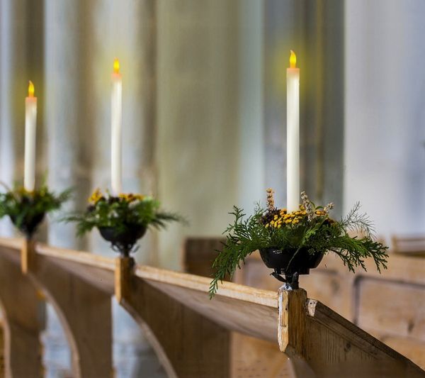 

with led taper candles candlestick electronic tray holder candlelight dinner candle wedding restaurant decorative rod non wax