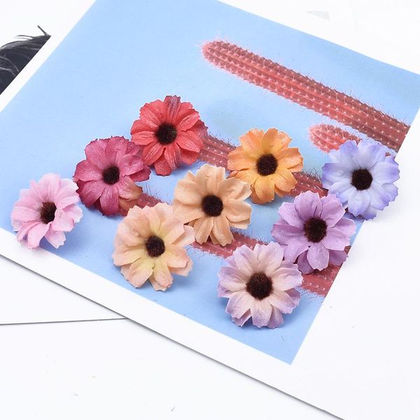 

50 100 мини дейзи скрапбукинг цветы diy рождественские ремесла подарки конфеты коробка домашние украшения аксессуары искусственный цветок bb