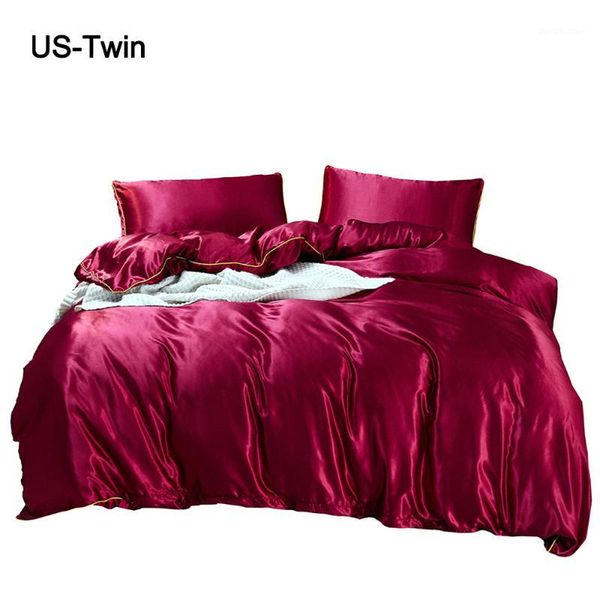 

bedding sets 3 pcs/set 100% pure satin silk set,home textile king size bed set,bedclothes,duvet cover flat sheet pillowcases1