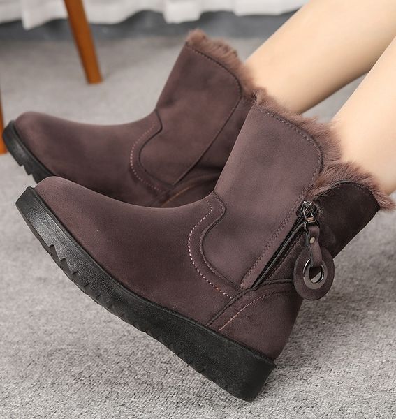 

2021 keep warm in winter women ankle boots knitting wool flat bottom martin boots fashion casual shoes cotton-padded shoes adding cotton b98, Black
