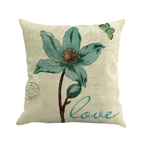 

pillow linen pillowcase nordic style retro flower car home covers decorative square pillowcases1