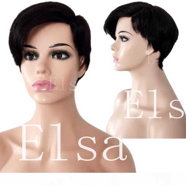

short lace front wigs side part human hair wigs for black women short bob human hair wigs brazilian hair wig, Black;brown