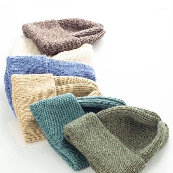 

autumn winter knitted cashmere cotton hat men women teenager beanies warm soft thick skullies cap gorro invierno hombre1