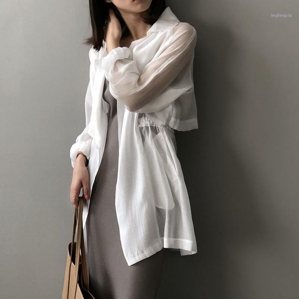 

early autumn 2020 new female thin long sleeve coats and jackets women korean style waist drawstring design coat1, Black;brown