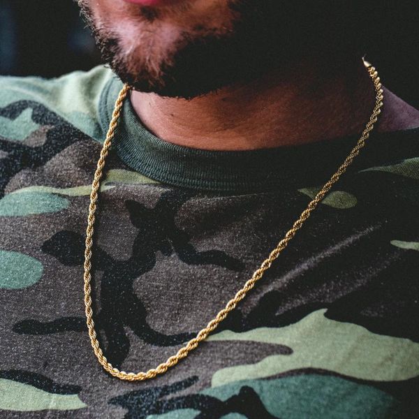 

chains hip hop rapper's chain 50 60 70cm stainless steel rope link cuban franco necklace gold silver color fashion jewelry gifts