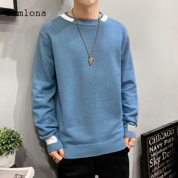 

plus size 4xl men knittting sweater patchwork pullovers mens casual knitwear winter fleece sweater kpop male clothing 2021, White;black