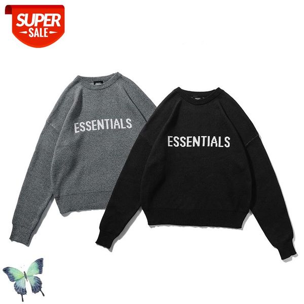 

new justin bieber essentials knitting letter sweater men women round-neck sweater essentials fashion casual #oo7v, White;black