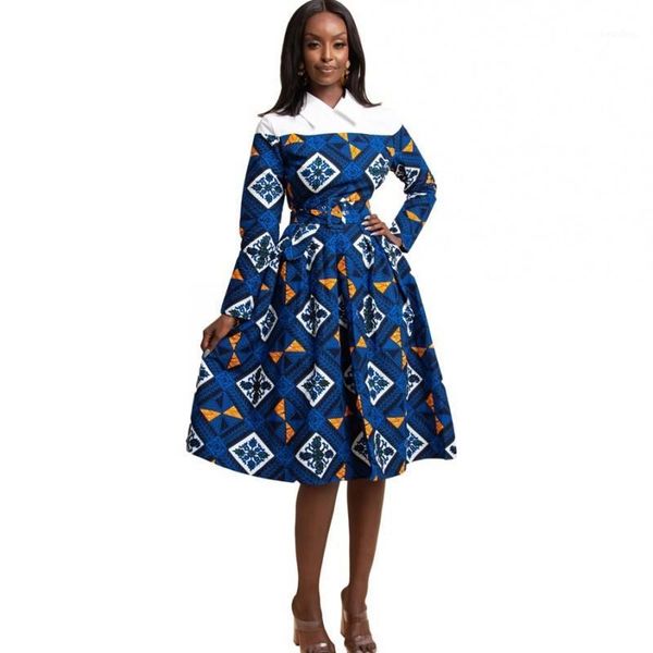 

fashion dashiki print patchwork african dresses for women 2021 spring autumn new pleated elegant party vestidos african clothing1, Red
