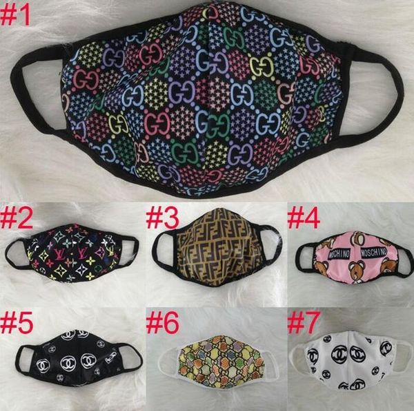 

letter 7 breathable style washable face printed mask trendy print reusable sunproof anti-dust mouth-muffle cyclin