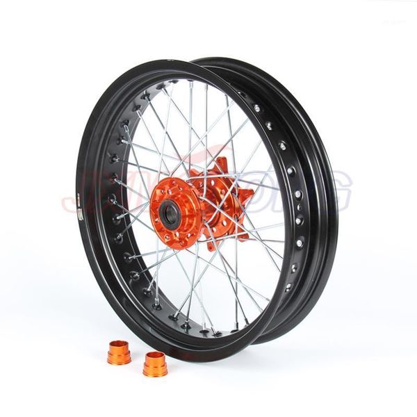 

motorcycle wheels & tires 3.5*17" supermotard front wheel orange hub rim for sxf exc-r xc-f sx exc 300 450 125 250 350 530 2003-2021 20