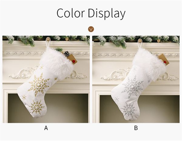 

socks with gold snowflake printing, christmas decorations, tree pendants gift