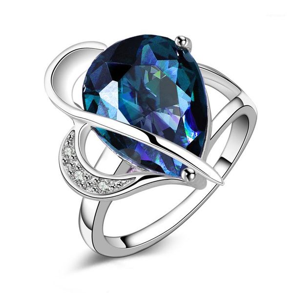 

new silver-plated female ring personality charm temperament female wild love zircon opening hand jewelry1, Slivery;golden