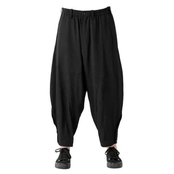 

men's pants spring fall fashion loose wide-leg pants nine cent men's casual large size yamamoto style black