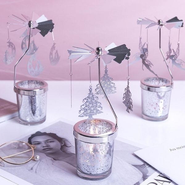 

diy rotating windmill candlestick metal creative candle holders gift girl table decor owl snowflake
