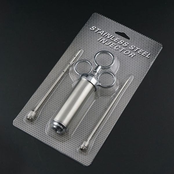 

grill 2-oz marinade seasoning injector turkey meat injectors 5mm needle stainless steel cooking syringe injection vtky2353