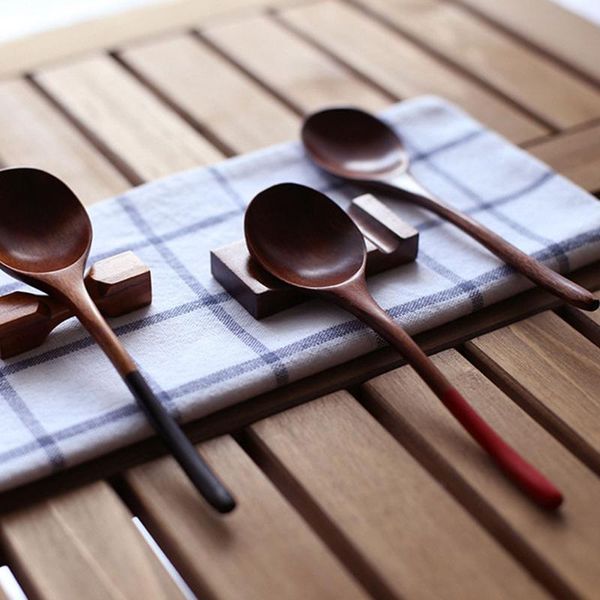 

spoons 16*4.5cm long handle wooden dessert coffee stirring spoon natural wood dining soup honey 2021