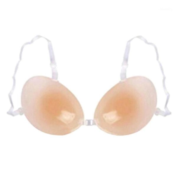

women's g-strings womens silicone bra adhesive stick on gel push up strapless backless invisible1, Black;white