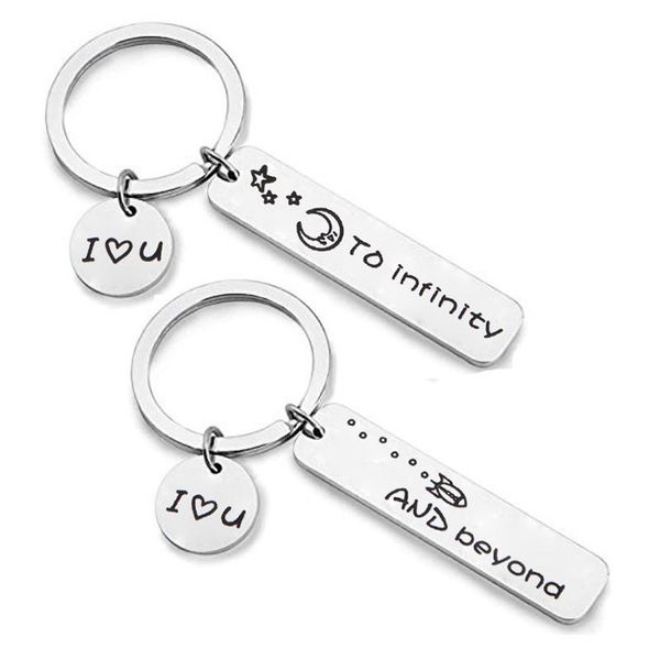 

keychains couples i love you to infinity and beyond gift for lovers boyfriends girlfriends valentine's day, Silver