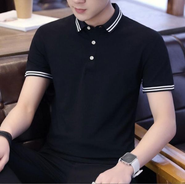 

men's polos zng 2021 solid color summer shirts men cotton short sleeve breathable anti-pilling hombre plus size, White;black