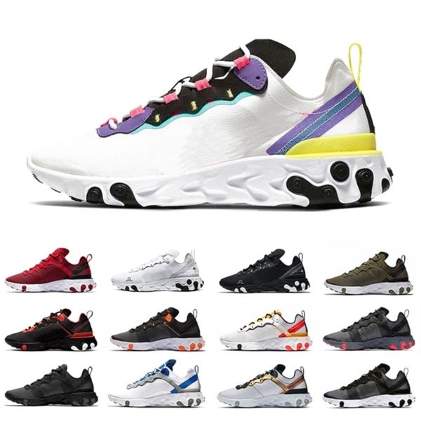 

purple and pink react element 55 olive total orange solar red script mens running shoes react 55s man men women trainer sports sneakers