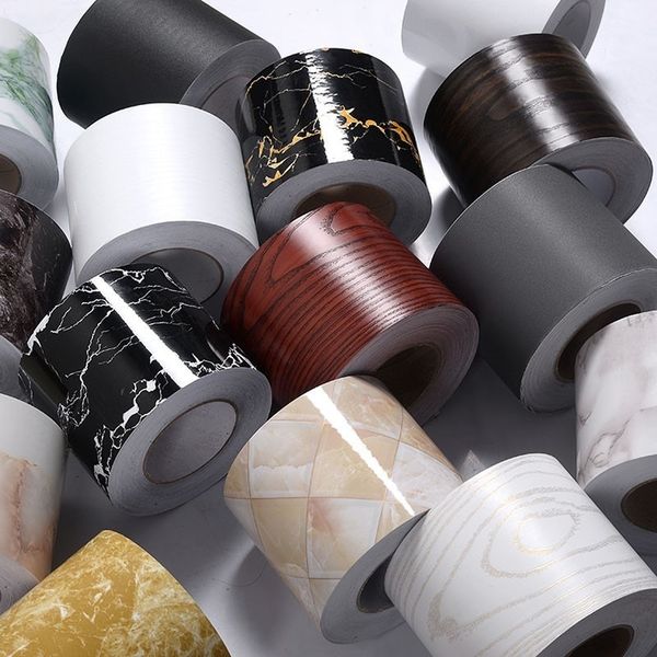 

self-adhesive baseboard wall stickers solid color corner pvc waterproof windowsill waist line tile transmission line-10 home decor 219 j2