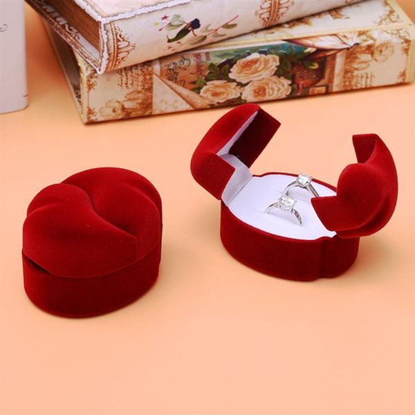 

2pcs heart shape ring boxes jewelry cases storage boxes wedding ring containers